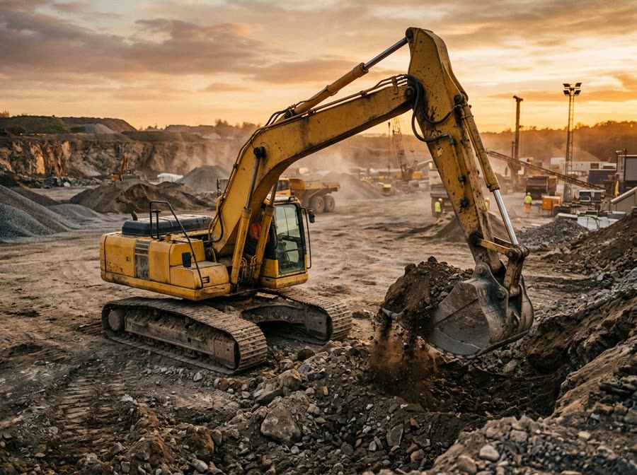 Excavator on jobsite